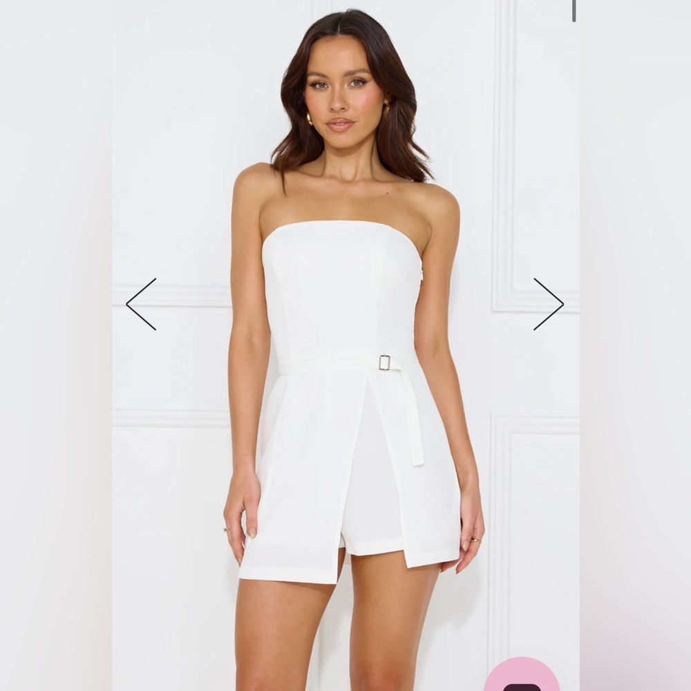 TIME TO MYSELF STRAPLESS ROMPER WHITE never worn